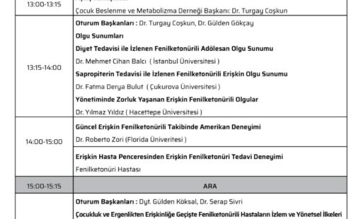 Güncel Bilgiler Işığında Olgularla Fenilketonüri Tanılı Erişkin ve Adölesan Hastaların Yönetimi